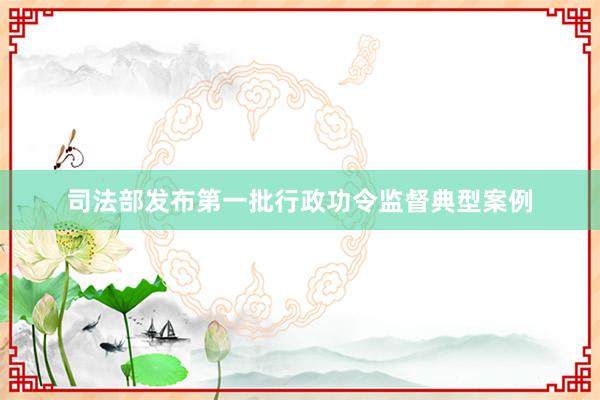 司法部发布第一批行政功令监督典型案例