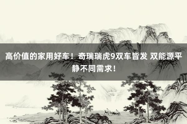 高价值的家用好车！奇瑞瑞虎9双车皆发 双能源平静不同需求！